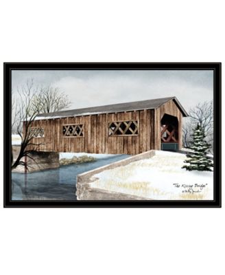 The Kissing Bridge by Billy Jacobs, Ready to hang Framed Print, Black Frame, 38" x 26"