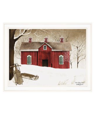 New Fallen Snow by Billy Jacobs, Ready to hang Framed Print, White Frame, 27" x 21"