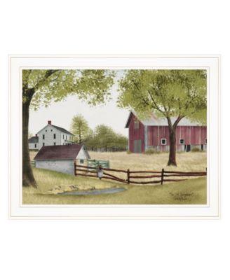 The Old Spring House by Billy Jacobs, Ready to hang Framed Print, White Frame, 27" x 21"