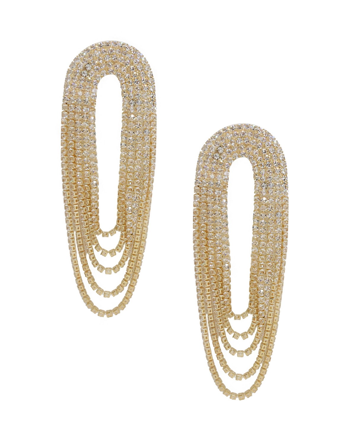 Shop Ettika Crystal Drape Fringe Women's Earrings In Gold