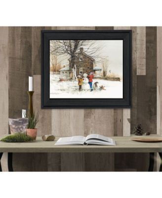 The Joy of Snow By John Rossini, Printed Wall Art, Ready to hang, Black Frame, 18" x 14"