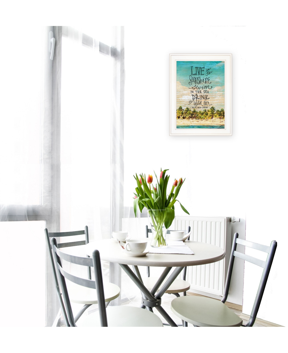 Trendy Decor 4U Live in the Sunshine by Misty Michelle, Ready to hang Framed Print, White Frame,