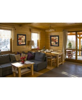 Lodge Collage Collection By Ed Wargo, Printed Wall Art, Ready to hang, Black Frame, 28" x 18"