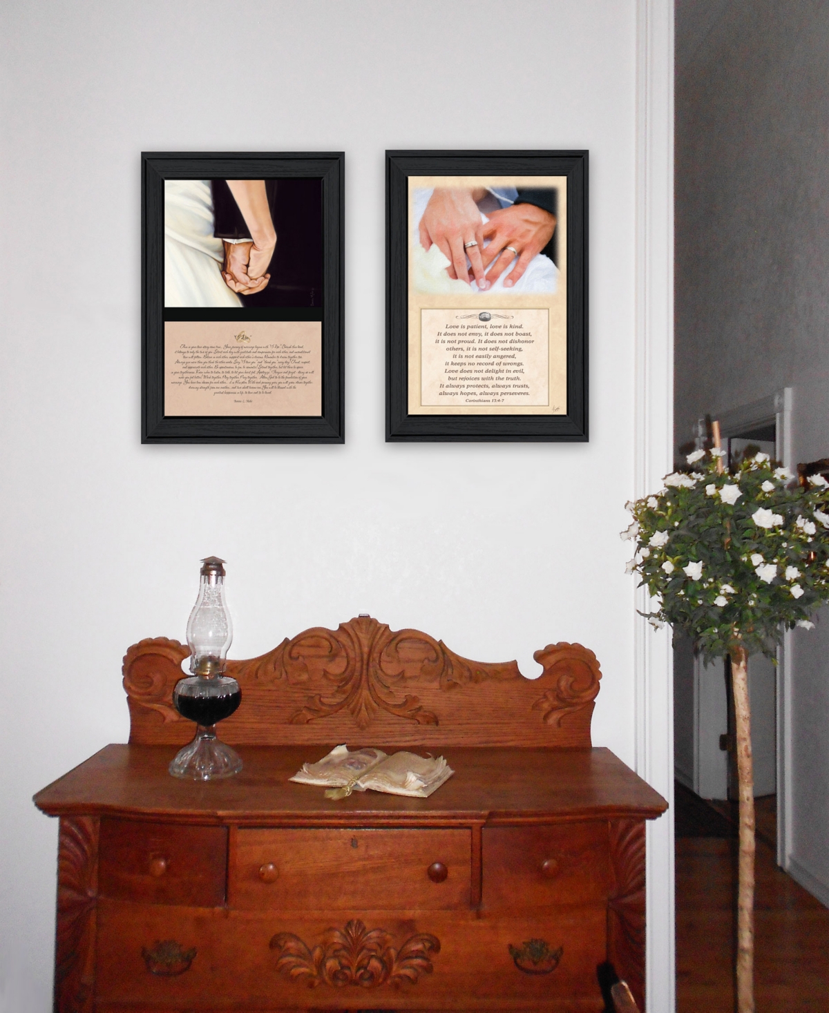 Trendy Decor 4U Marriage Collection By B. Mohr and J. Spivey, Printed Wall Art, Ready to hang, Black Frame,