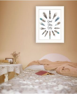 Trendy Décor 4U Good Vibes Only by Seven Trees Design, Ready to hang Framed Print, White Frame, 15" x 19"
