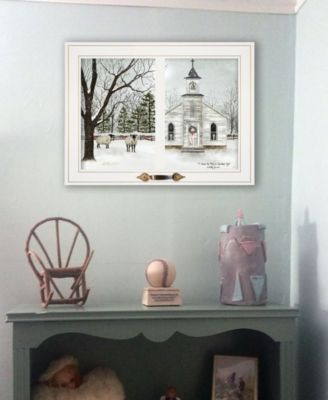 Trendy Decor 4U I Heard the Bells on Christmas Day by Billy Jacobs, Ready to hang Framed Print, White Window-Style Frame, 19" x 15"