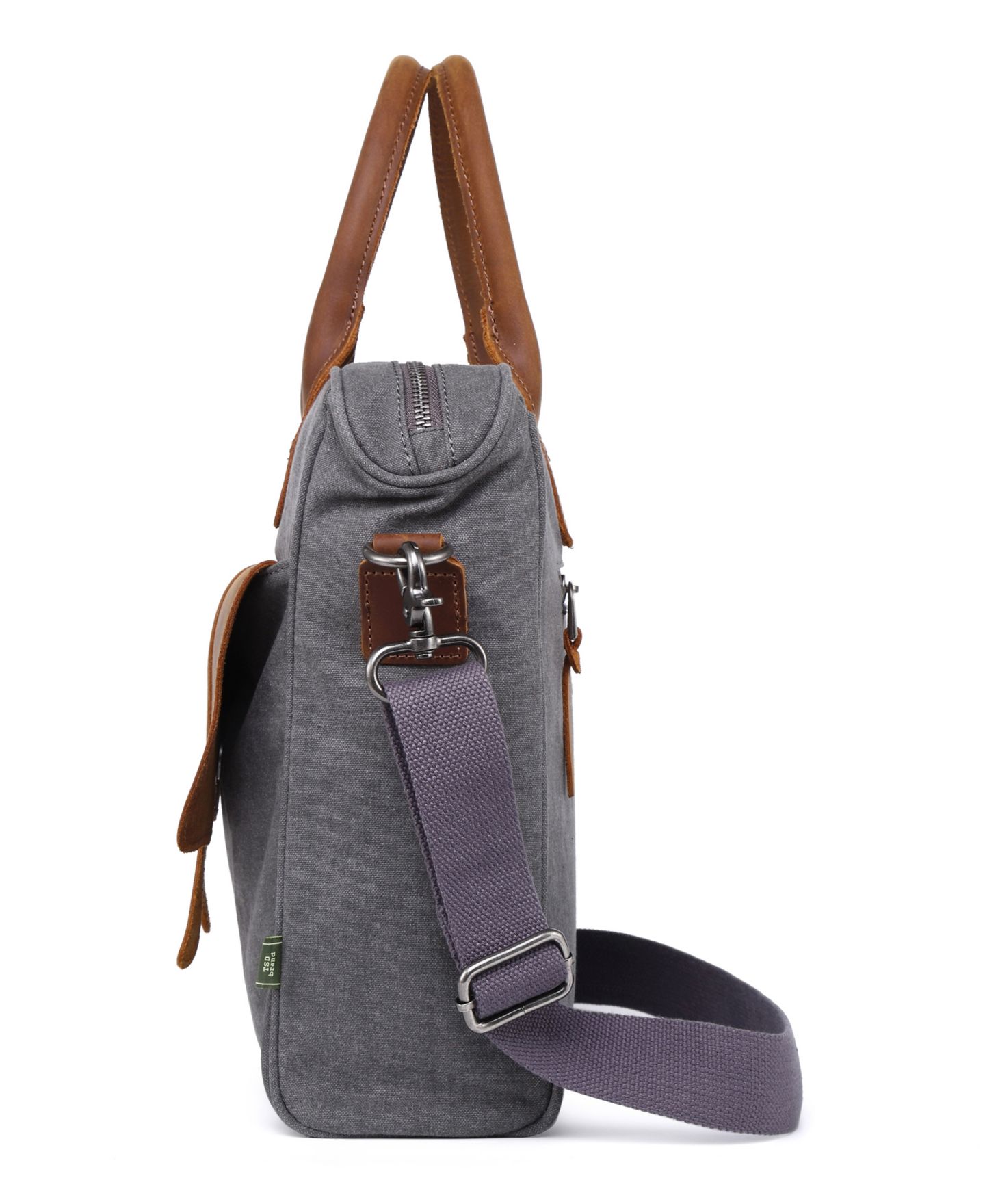 Женские портфели TSD BRAND Canvas Valley Hill Computer Brief Bag, цвет: Серый — фото 3