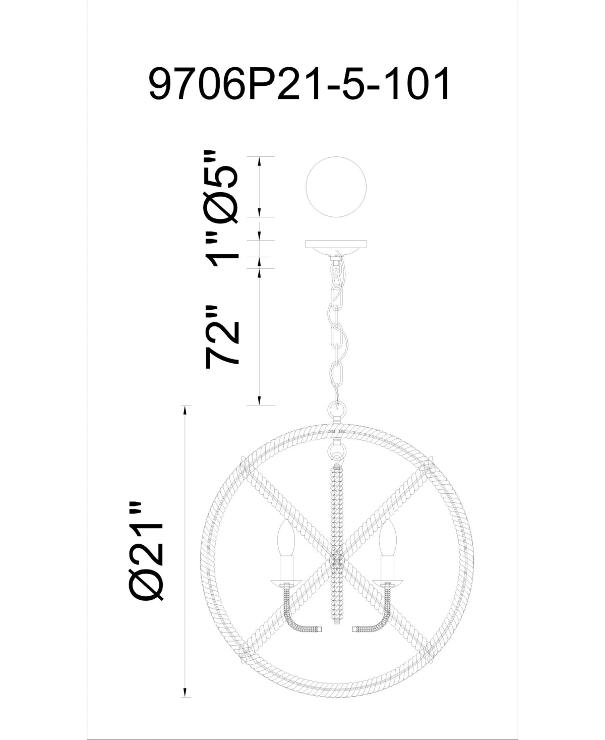 Cwi Lighting Padma 5 Light Chandelier