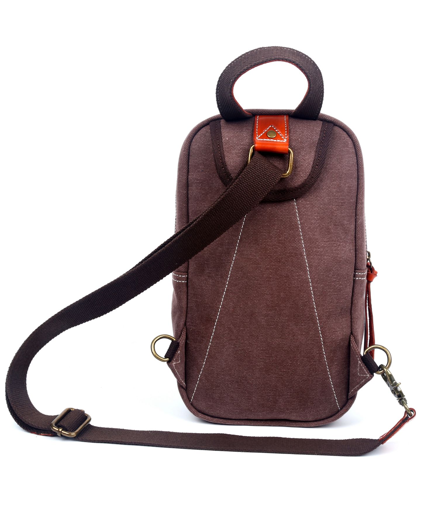 Женская сумка TSD BRAND Four Season Canvas Sling, цвет: Кофейный — фото 4