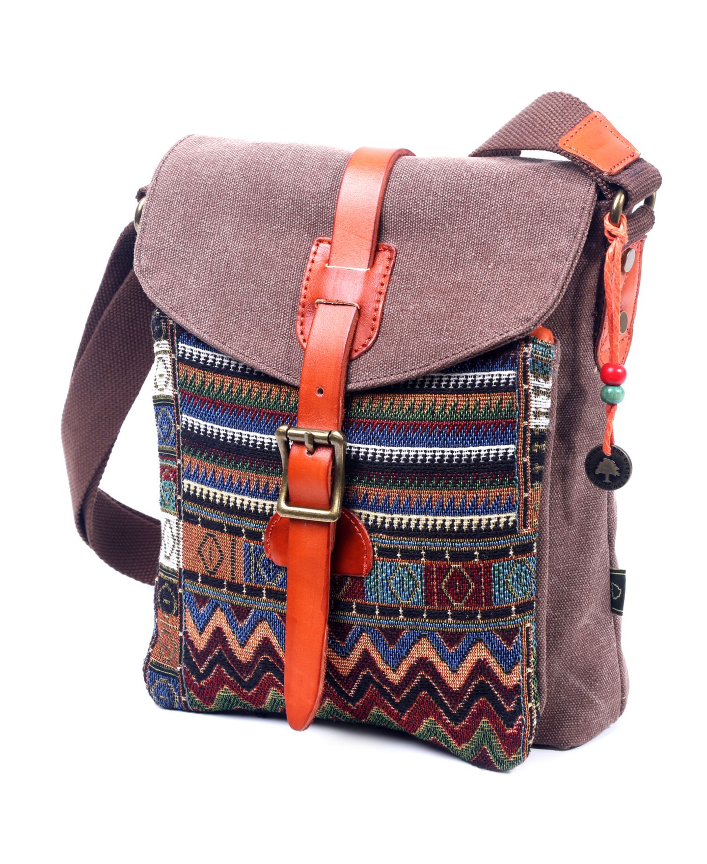 Женская сумка TSD BRAND Four Season Canvas Crossbody, цвет: Кофейный — фото 2