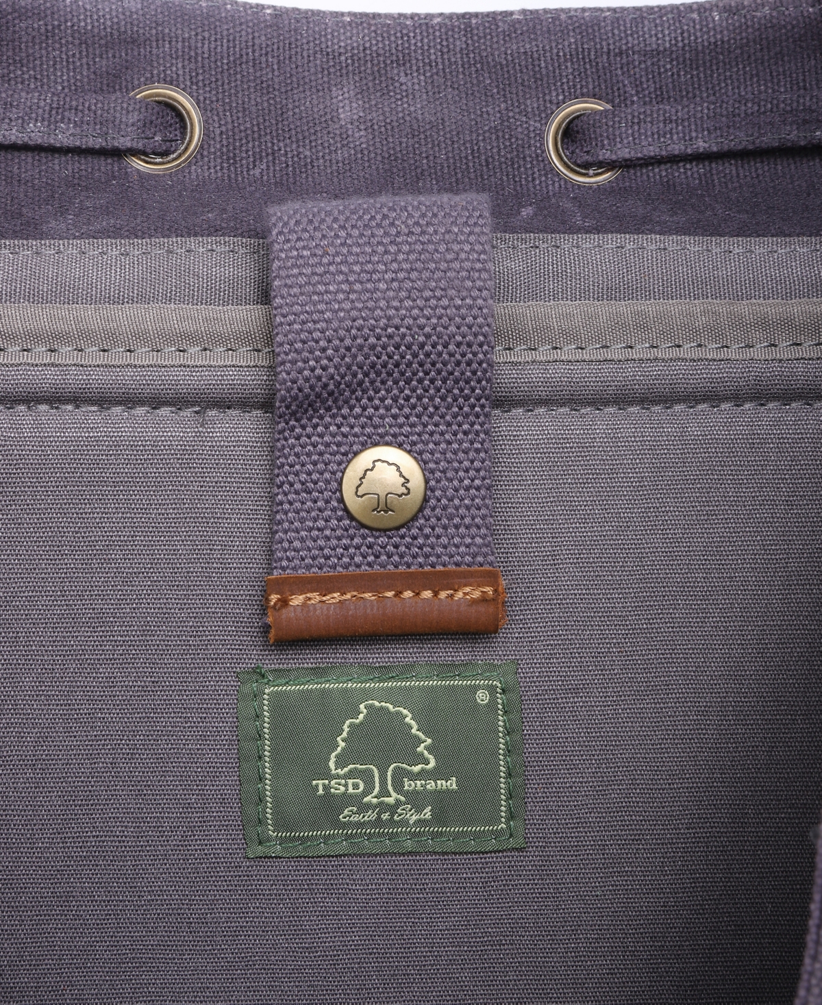 Tsd Brand Stone Creek Waxed Canvas Backpack Handbag In Gray
