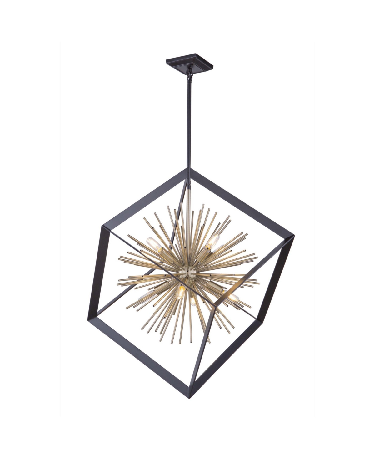 Artcraft Lighting Sunburst Chandelier In Black