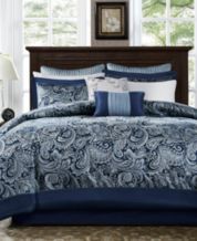 WestPoint Home Martex Reversible Comforter Set 2-Piece Navy/Ceil Blue Twin Comforter  Set in the Bedding Sets department at