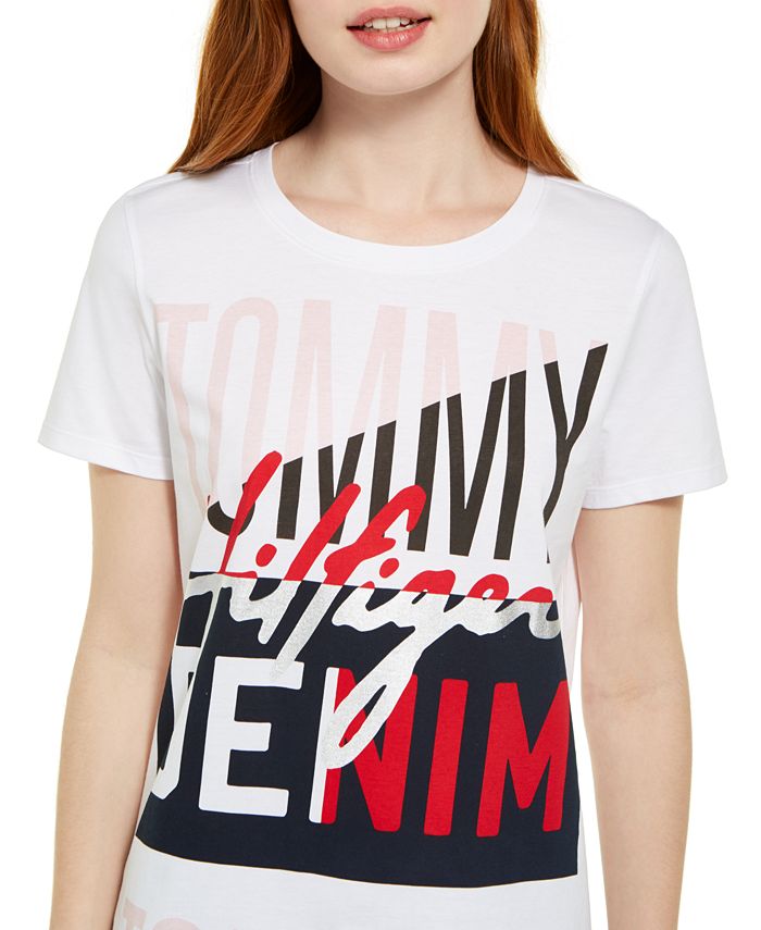 Tommy Hilfiger Colorblocked Logo Cotton T-Shirt, Created for Macy's ...