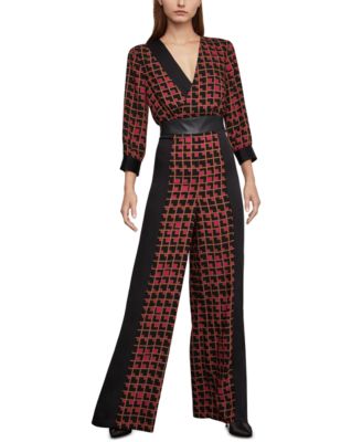 BCBGMAXAZRIA Women's Wide Leg Peplum Jumpsuit Blue Size XX-Small