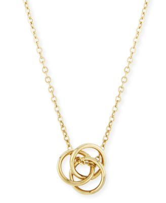 Macy's Love Knot Necklace Set in 14k Yellow Gold - Macy's