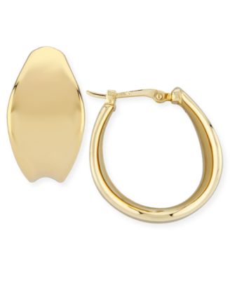 gold graduated hoop earrings