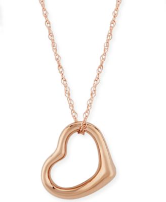 macy's heart necklace rose gold