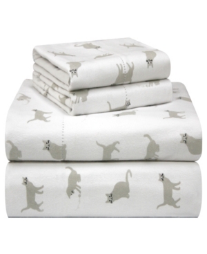 Pointehaven Printed Flannel Cal King Sheet Set Bedding