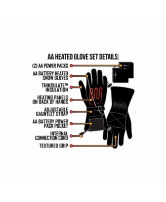 Women's AA Battery Heated Snow Gloves