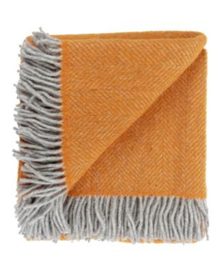 Highland Tweed Herringbone Pure Wool Oversized Throw, 59" x 72"