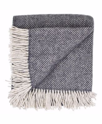 Highland Tweed Herringbone Pure Wool Oversized Throw, 59" x 72"