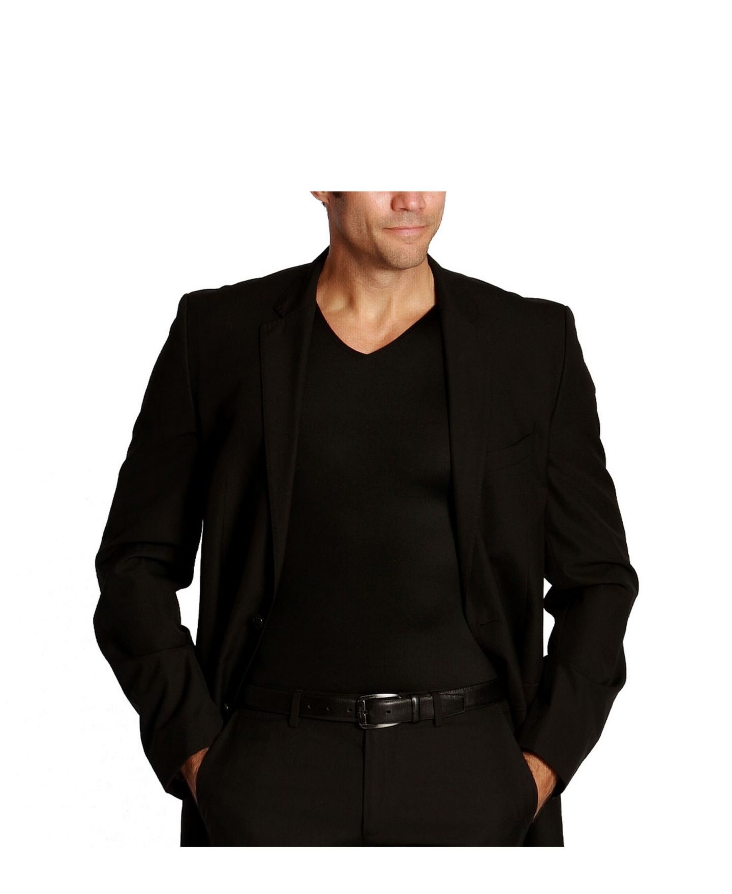 Мужская футболка Instaslim Insta Slim Compression Short Sleeve V-Neck, цвет: Чёрный — фото 7