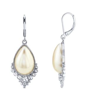 image of Downton Abbey Crystal and Imitation Pearl Teardrop Earrings