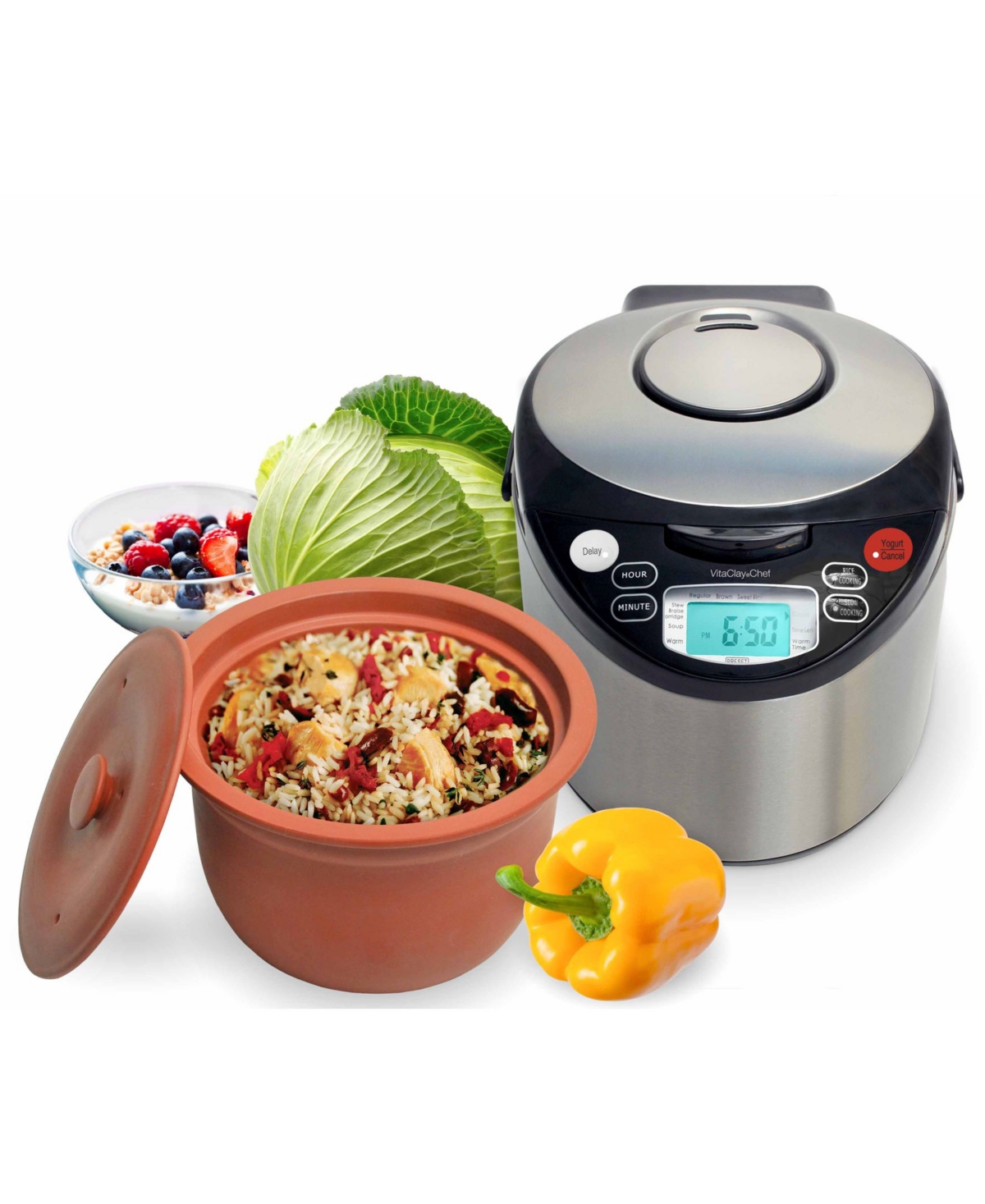 Smart Digital Express - A Rice Slow Cooker, A Digital Steamer and A Yogurt Maker, 4.2 Qt - Silver