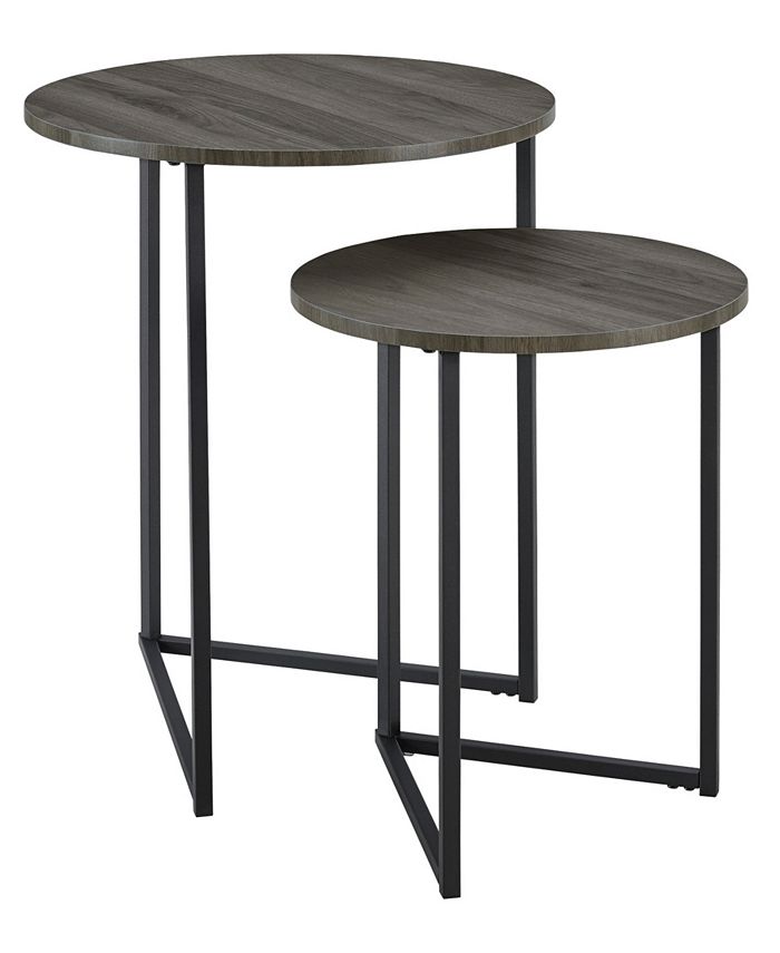 Walker Edison 2 Piece VLeg Nesting Side Tables Macy's