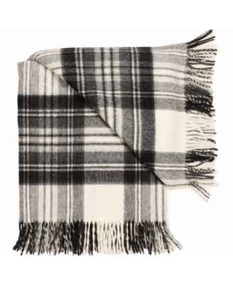 Highland Tartan Tweed Merino Wool Throw, 55" x 72"