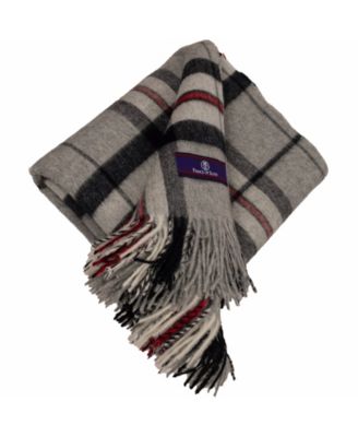 Highland Tartan Tweed Merino Wool Throw, 55" x 72"