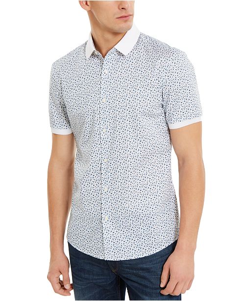 Michael Kors Men S Slim Fit Stretch Floral Shirt Reviews Casual