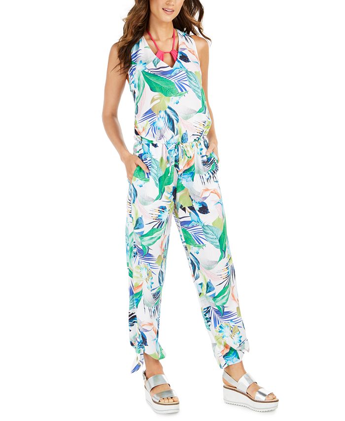 La Blanca In The Moment Floral Print Jumpsuit Cover Up Macy s