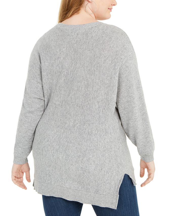 Michael Kors Plus Size Dolman-Sleeve High-Low Sweater - Macy's