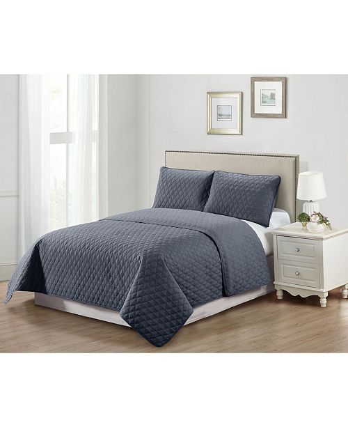Casual Living Solid Color Tile Stitch 3 Piece Quilt Set King