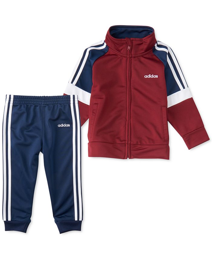 adidas Baby Boys Colorblocked Tricot Jacket & Jogger Pants Set - Macy's