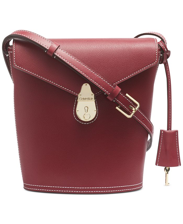 Calvin Klein Lock Leather Bucket Bag Macy's