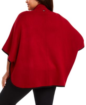 Anne Klein Plus Size Zip-Up Poncho Sweater