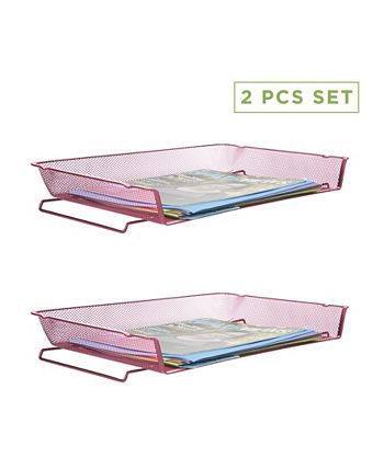 Mind Reader 2 Piece Stackable Letter Tray Desk Organizer - Macy's