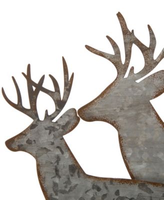 13.19" L Galvanized Metal Reindeer Table Decor