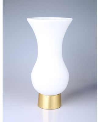 S-Shaped Glass Vase with Gold Tone Base