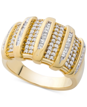 image of Diamond Wide Statement Ring (1/2 ct. t.w.) in Gold-Plated Sterling Silver