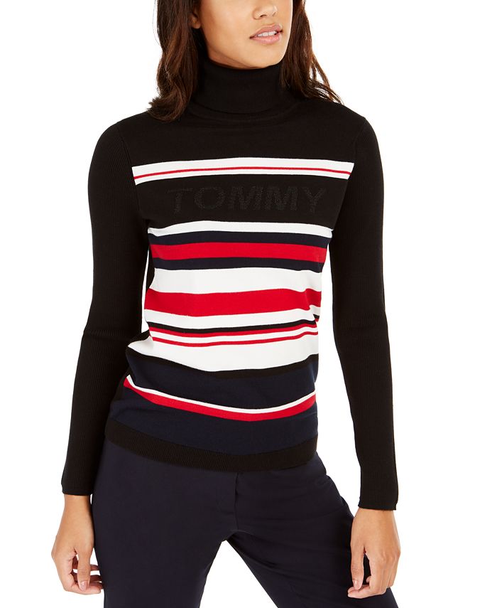 Tommy hilfiger outlet striped turtleneck