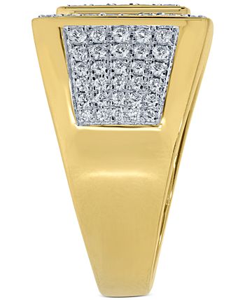 Macy's - Men's Diamond Multi-Cluster Ring (2 ct. t.w.) in 10k Gold