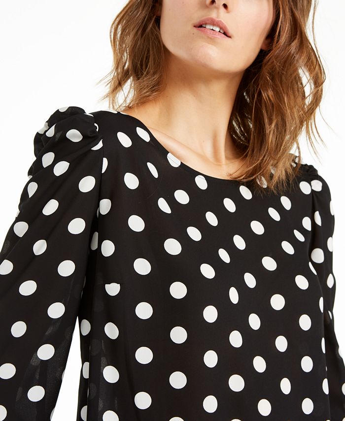 polka dot puff sleeve