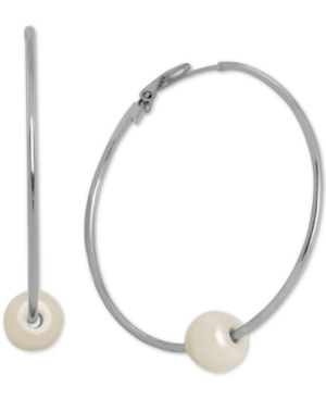 image of Essentials Freshwater Pearl (9-1/2mm) Hoop Earrings in Gold-Plate