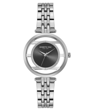 image of Kenneth Cole New York Women-s Silver-Tone Stainless Steel Bracelet Watch, 33mm
