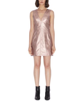 macys leather dress