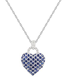 Sapphire (1-3/4 ct. t.w.) and Diamond Accent Heart Pendant Necklace in Sterling Silver (Also Available in Pink Sapphire and Ruby)